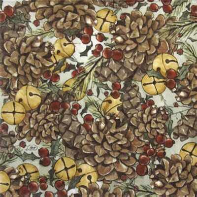 Lunch Napkins (20) - Pinecones and Bells