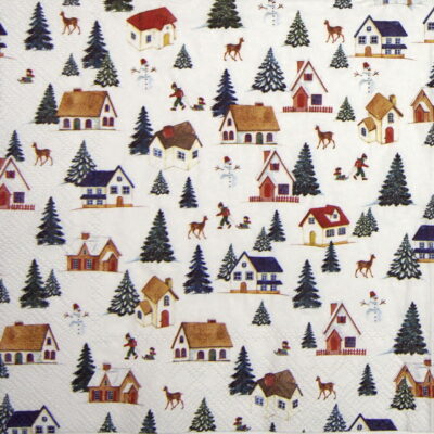 Lunch Napkins (20) - Winter Town