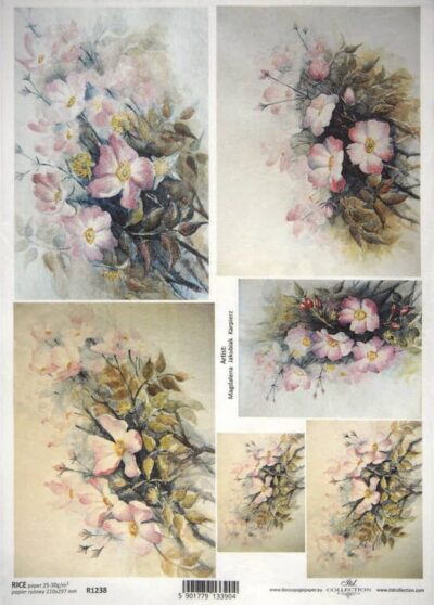 Rice Paper - Wild Rose Painting