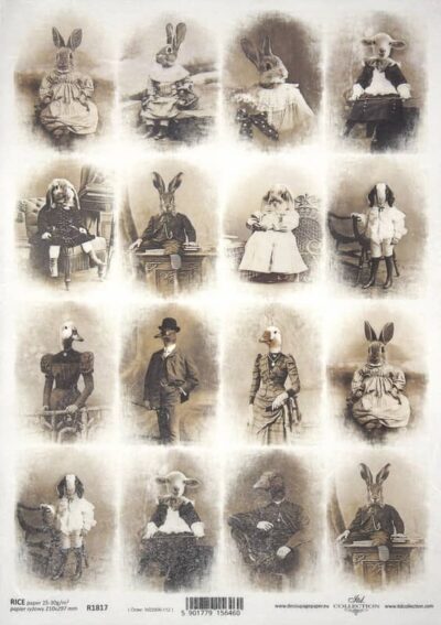 Rice Paper A/3 - Animal Family - R0663L
