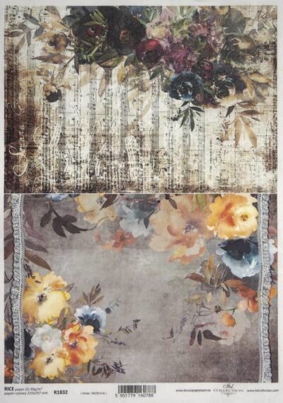 Rice Paper - Painted Flowers Sonata - R1832
