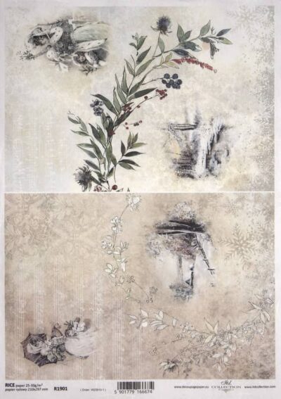 Rice Paper - Vintage Winter Landscapes - R1901