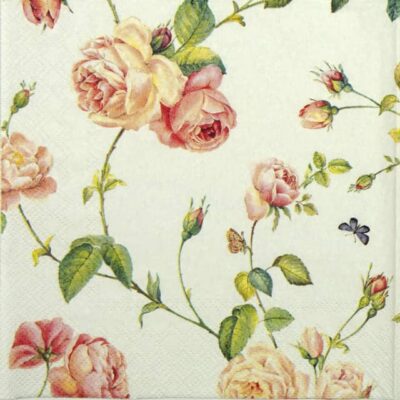 Paper Napkin - Rambling Rose Cream