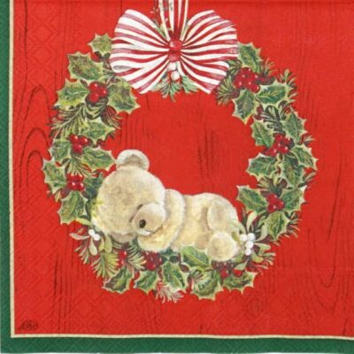 Lunch Napkins (20) - Little Weary Bear Red