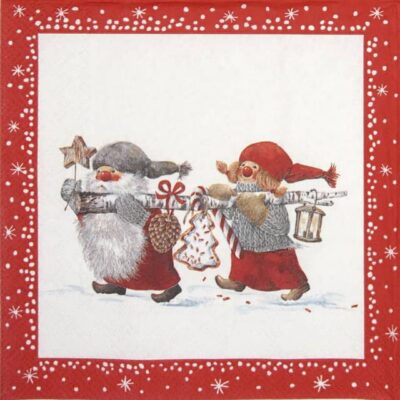 Paper Napkin - Niels and Inger red