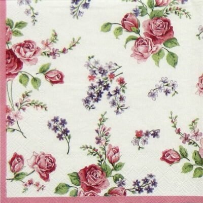 Cocktail Napkin - Rosamond Rose white