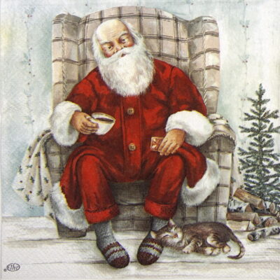 Paper Napkin - Santa 's Coffee Break