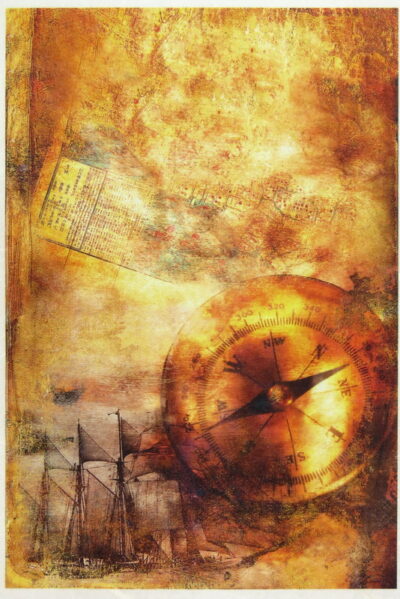 Rice Paper - Sailboat Compass (22 x 32cm)