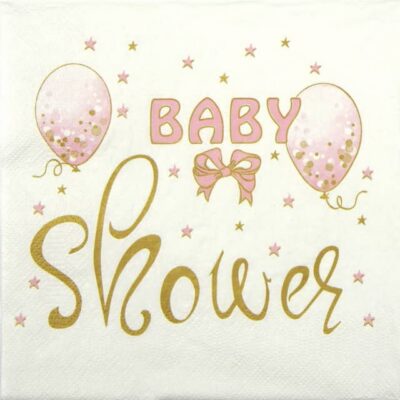 Single Paper Napkin - Baby Shower Pink