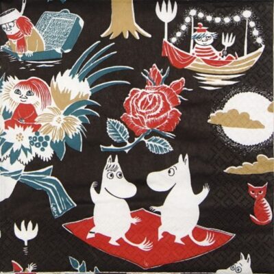 Paper Napkin - Moomin Magic black