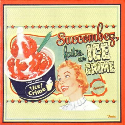 Paper Napkin - Retro Style Ice Cream