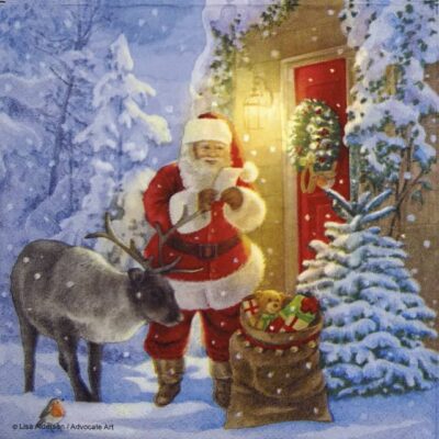 Paper Napkin - Santa and Reindeer