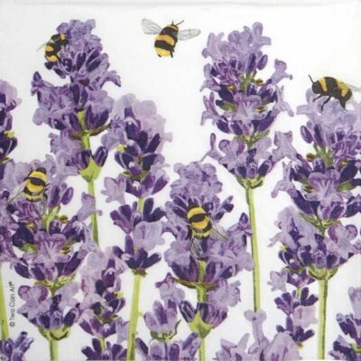 Paper Napkin - Two Can Art: Bees & Lavender