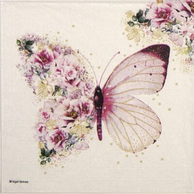 Lunch Napkins (20) - Nigel Quiney: Butterfly Flowers