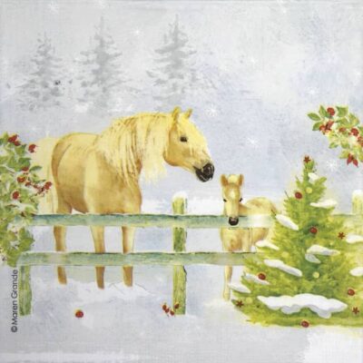 Lunch Napkins (20) - Maren Grande: Christmas Horses