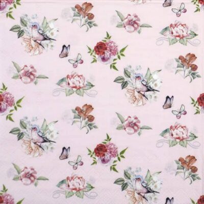Single Decoupage Napkin - Charlotte pink