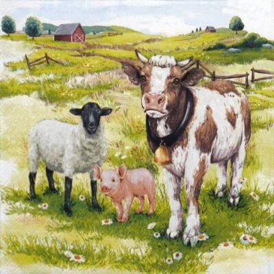 Paper Napkins - Farm animals (20 pieces)