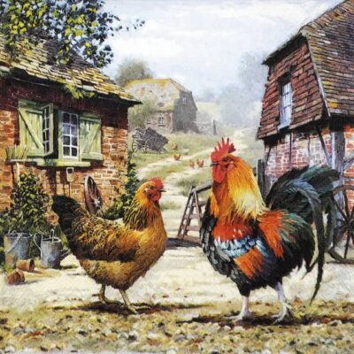 Paper Napkins - Rooster ranch (20 pieces)