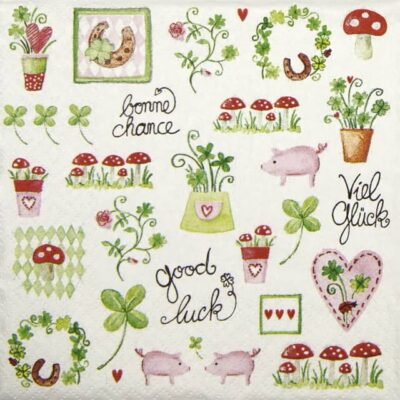 Single Decoupage Napkin - Lovely Luck