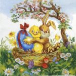 Single Decoupage Napkin - Easter Friends