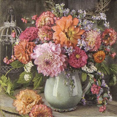 Single Paper Napkin - Bunch of Dahlia