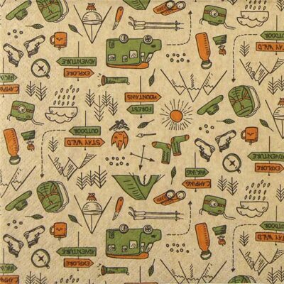 Single Paper Napkin - Time for Camping