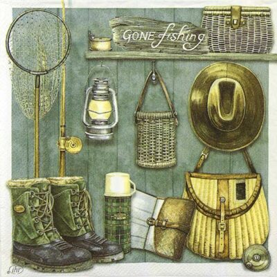 Single Paper Napkin - Gone Fishing