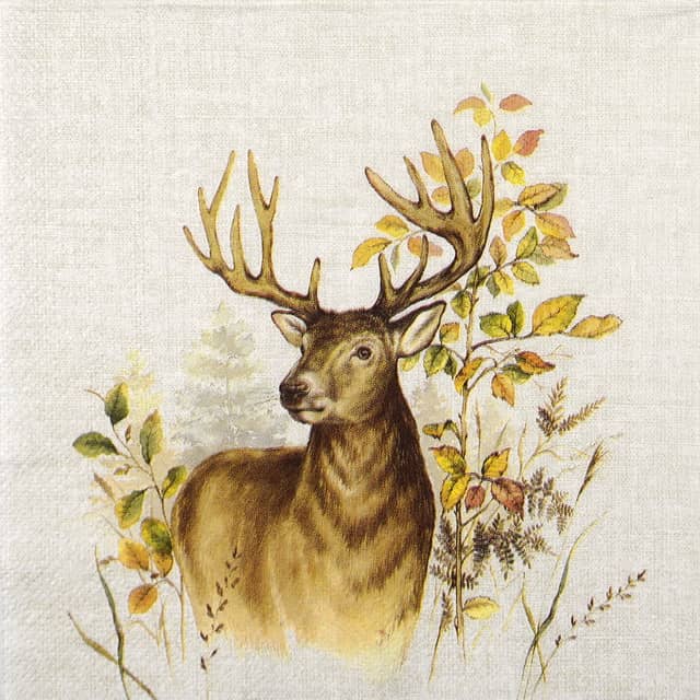 Cocktail Napkins – Hunted Deer cream (20 pieces)