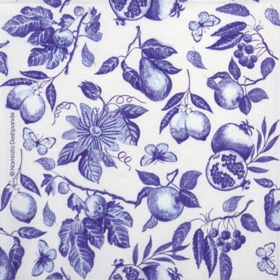 Single Decoupage Napkin - Namrata Deshpande: Blue Toile