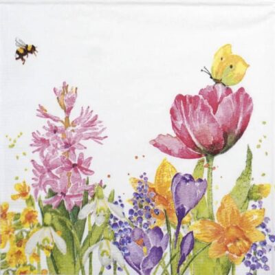 Paper Napkins - Carola Pabs: Butterfly & Bee (20 pieces)