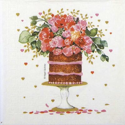 Single Paper Napkin - Nigel Quiney: Cake & Flowers