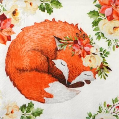 Paper Napkins - Floral Fox (20 pieces)