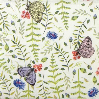 Single Paper Napkin - Nature Butterflies