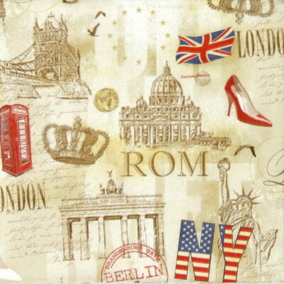 Paper Napkin - Capitals all over