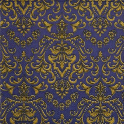 Single Decoupage Napkin - Baroque ornament blue