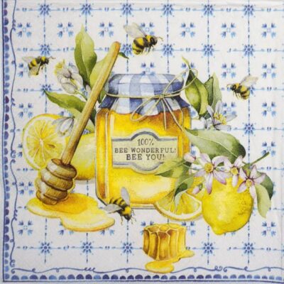 Single Decoupage Napkin - Bee Wonderful