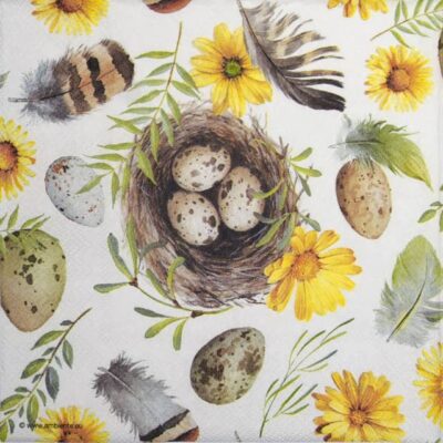 Single Decoupage Napkin -  Bird Nest