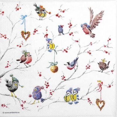 Single Decoupage Napkin - Birds on tree