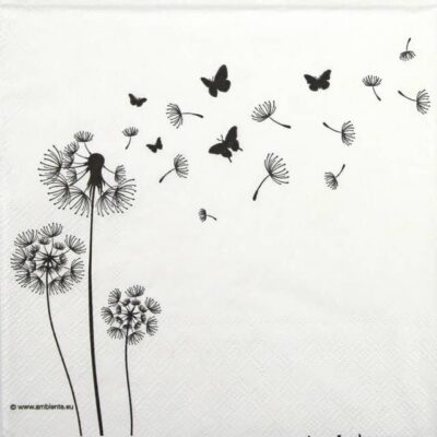Single Paper Napkin - Blowing Away Black