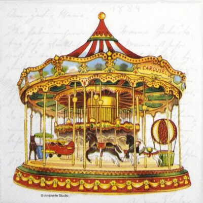 Single Decoupage Napkin - Carousel