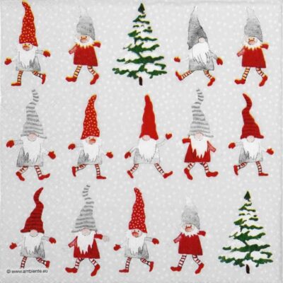 Single Decoupage Napkin - Dancing Gnomes