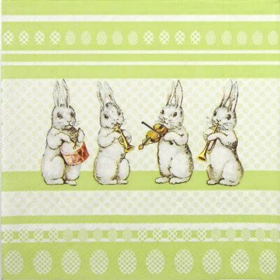 Single Paper Napkin - Easter Music Green