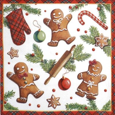 Cocktail Decoupage Napkin - Gingerbread cookies