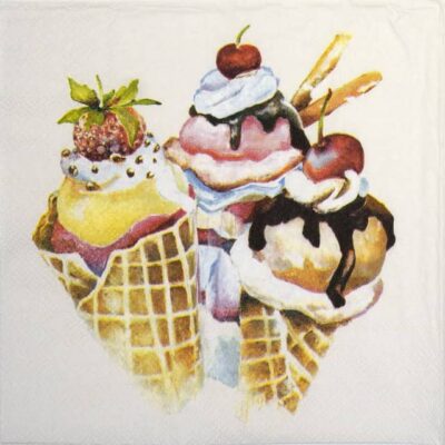 Single Decoupage Napkin - Ice cream