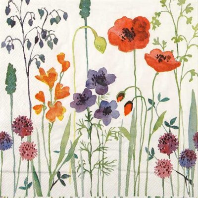 Single Paper Napkin - Meadow flowers