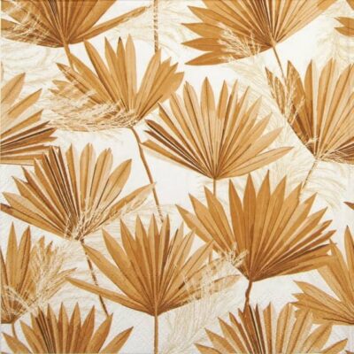 Single Paper Napkin - Palm Leaf Brown