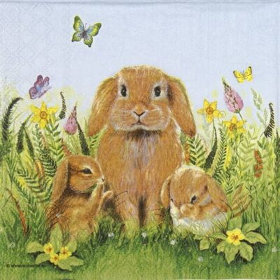 Paper Napkins - Rabbit Family (20 pieces)