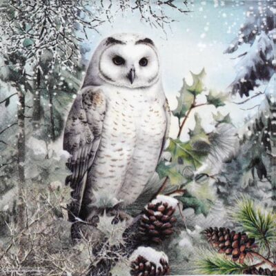 Paper Napkins - Snowy owl (20 pieces)