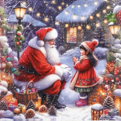 Paper Napkins - Talking to Santa (20 pieces)