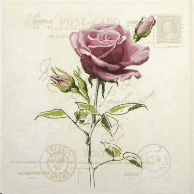 Single Paper Napkin - Vintage Rose